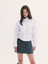 Leona tweed skirt CHARCOLE