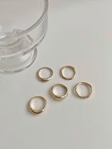 [5 set] simple volume layered ring set 