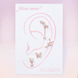 ヨリヨリパールバタフライピアス / [Styling] Yeori Yeori Pearl Butterfly Piercing 4 Set
