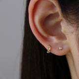 14K gold cutting one-touch earring (6680492933238)