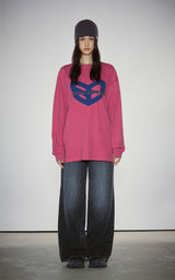BLUR HEART LONG SLEEVE_VINTAGE RED
