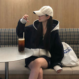 [BELLIDE MADE] ツートーンウールボクシーフードジップアップ