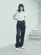 サマーワイドデニムパンツ / W1016 SUMMER WIDE DENIM PANTS_DEEP BLUE