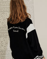 M PATCH VARSITY CARDIGAN BLACK (6691449143414)