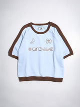 バーシティハーフフットボールスウェットシャツ / VARSITY HALF FOOTBALL SWEATSHIRTS-CYAN