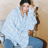CHECK SHIRRING BLOUSE_L/BLUE (EEOO1BLR02W) (6541196492918)
