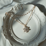 Daisy Pearl Choker Layered Necklace - Gold