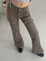 ロングセミブーツカットポケットカーゴパンツ/Rakin Long Semi Bootscut Pocket Cargo pants