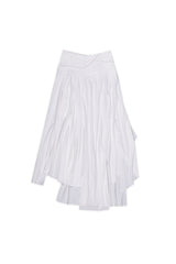 ASYMMETRIC SHIRRING SKIRT #WHITE