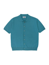 オープン半袖ニット / T1015 OPEN SHORT-SLEEVED KNIT_BLUEGREEN