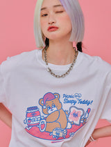 21SS Sleepy Teddy 1/2 T-Shirt WHITE (6552553324662)