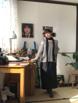 Daily slit cargo bendable long skirt