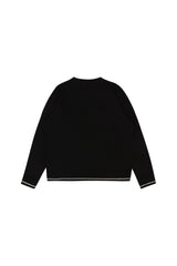 Vネックブークルニットウェア/Black V-Neck Bookle Knitwear
