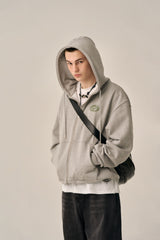 BOTTOM LESS HOOD ZIP-UP - GRAY