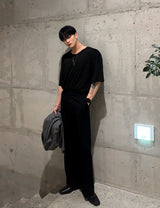 Drop Shoulder Cotton T-Shirt (6686730092662)