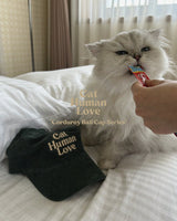 CAT HUMAN LOVE CORDUROY BALL CAP_NAVY