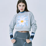 ミリオンスクエアフラワースウェットシャツ/MILLION SQUARE FLOWER CROP SWEATSHIRT
