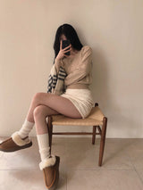 [BELLIDE MADE] Soft button long-sleeve knitwear
