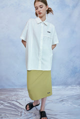 HIDE Cutting Half Sleeves Shirt (White) (6570994991222)