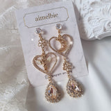 ムーンアンドベイビーエンジェルピアス / Moon and Baby Angel Piercing - Champagne Pink