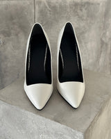 Silver-grooved Stelleto high heels