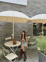 Sky silk sleeveless dress
