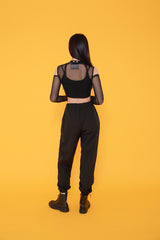 ショルダーメッシュクロップTシャツ / TOP(7807) Shoulder Mesh Crop Tee