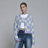 チェックカーディガン / check cardigan (mint)