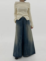 ビンテージデニムマクシスカート / Vintage Denim Maxi Skirt (Banding)