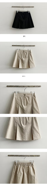 Hip Pleats Short Mini Skirt