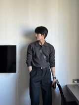ロイ3ボタンケーブルニット / Roy 3 button button cable knit (4 colors)