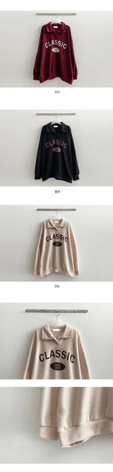 Claover Fit Fleece Collar Sweatshirt