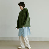 コットンフードアノラック / unisex cotton hood anorak khaki