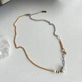 fx Stainless Steel Titanium Combination Mix Ball Heart Kitch Unique y2k Hip Necklace