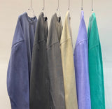 レイトンピグメントオーバーサイズフィットウォッシングスリット長袖Tシャツ / Layton Pigment Oversized Fit Washing Slit Long Sleeve Tee (5 colors)