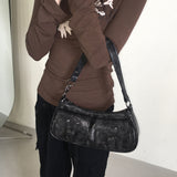 Nait Vintage Washed Leather Pocket Cross Shoulder Bag