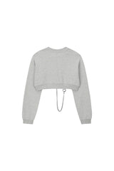 0 4 chain crop sweat shirt - GREY (6601587753078)