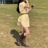 [Bellide made/Short, Long] キャンディ半袖シャツドレス