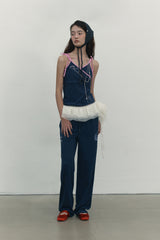 RIBBON POINT TERRY SLEEVELESS [DARK NAVY]