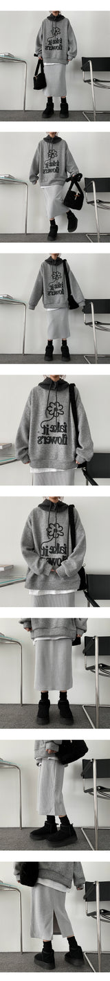 Canine Back Open V-neck Knit Skirt