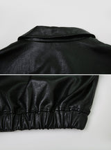 Classic Black Crop Leather Jacket