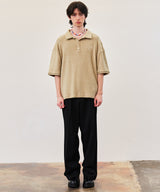 REON LOGO TERRY COTTON POLO (BLACK/BEIGE/GREEN)