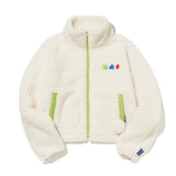 KIRSH X MISAKI KAWAI FLEECE MIX PATCH STADIUM JACKET [IVORY]