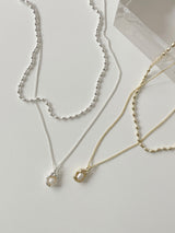 パールシェルレイヤードネックレス / Pearl Shell Layered Necklace / 2 color