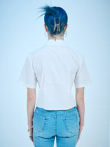 クロップショートスリーブコットンシャツ / CROP SHORT-SLEEVES COTTON SHIRTS(WH)