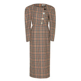 EMMA BUTTON POINT CHECK DRESS_BROWN (EEOO3OPR03W) (6622897045622)