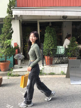 ウェーブプリントデニムパンツ
