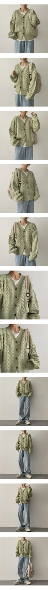 ネードボクシーツイストニットカーディガン / Nade Boxy Twisted Knitted Cardigan