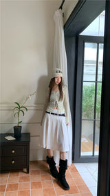 Oatmeal Long Sleeve Strap Top (with Inner)