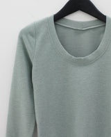 レイズドUネックTシャツ/Raised U-neck T-shirt (5color)